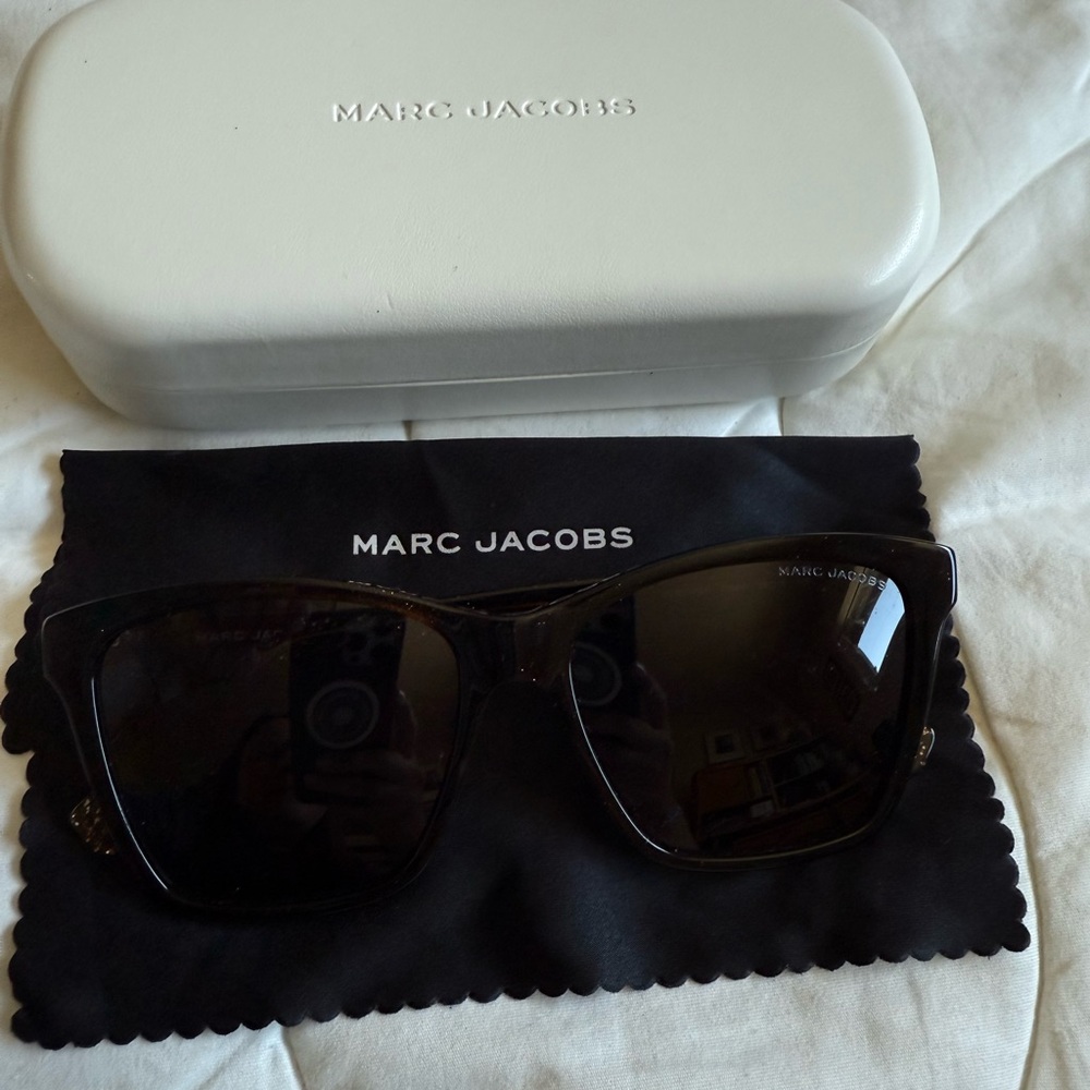 Marc Jacobs Dark Brown and Gold Glitter Sunglasses